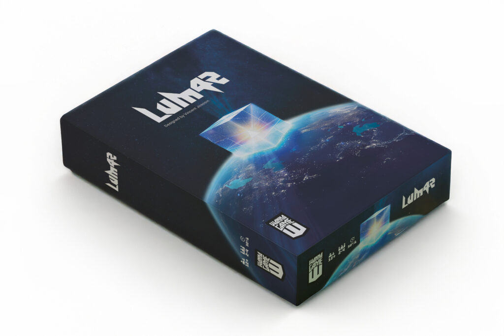 Dessus de la refonte du visuel de la boîte de jeux Lum 42.